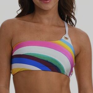 SUNSHINE 79 Rainbow One Shoulder Bikini Set Size 10
